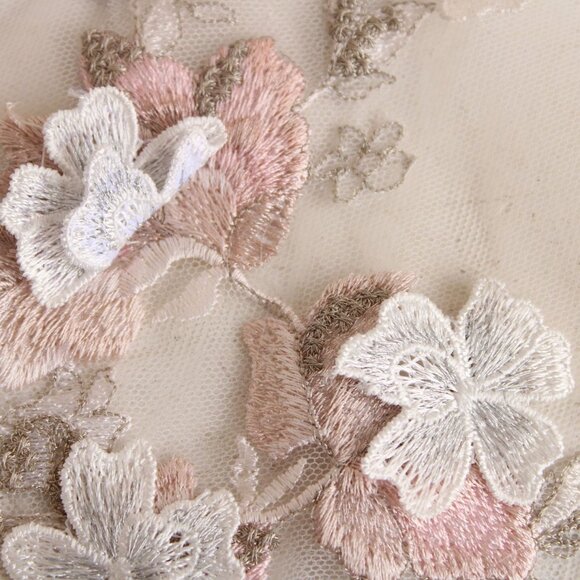 Embroidered Appliques, Embroidered Fabric Ends with Flower Appliques, Fairy - Picture 9 of 10
